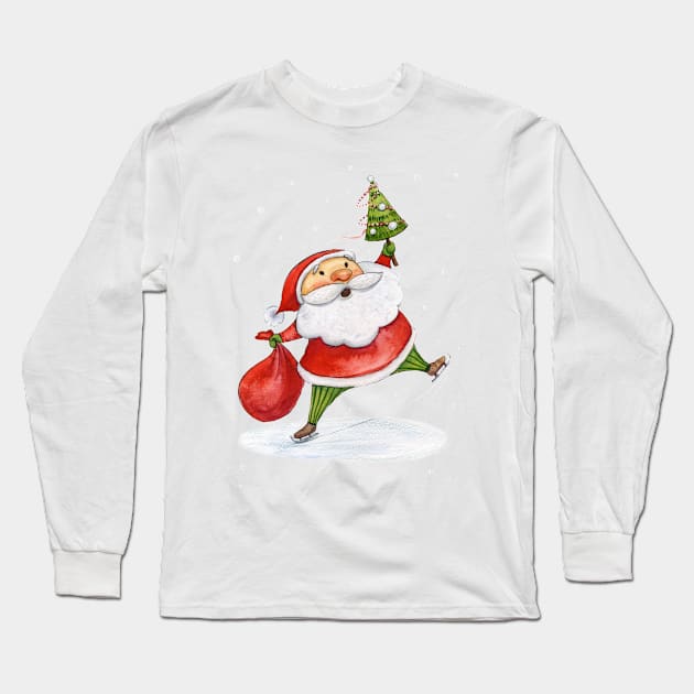 Santa Claus Cute Christmas Long Sleeve T-Shirt by in_pictures